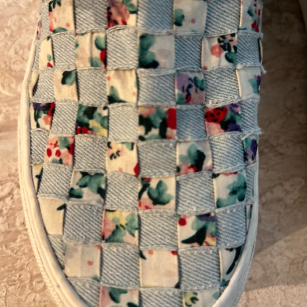 Vans Platform Floral And Denim Weaved Size 6.5 - image 2